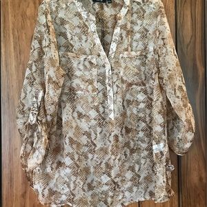 Sheer printed blouse